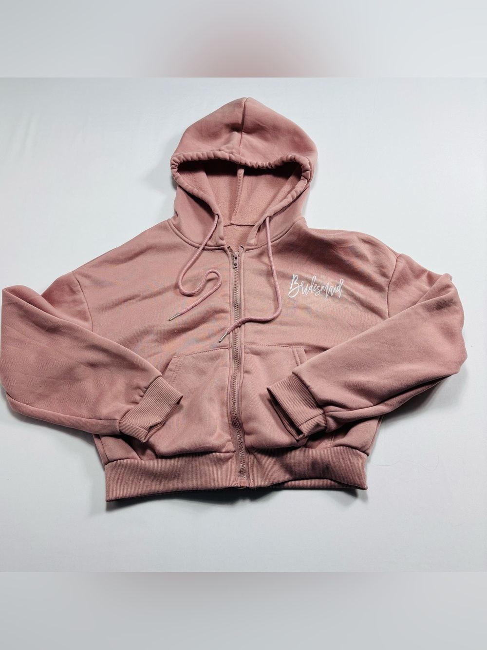 Bridesmaid Dusty Rose Zip-Up Hoodie Bridesmaid